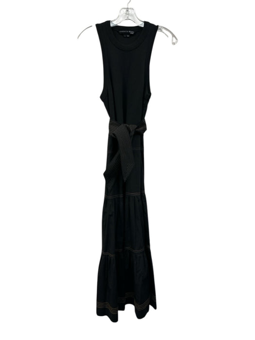 Veronica Beard Jeans Size S Black Cotton Blend Maxi Mixed Fabric Dress Black / S