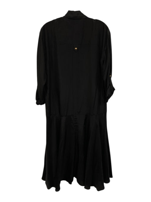 Veronica Beard Size 6 Black Silk Slip Incld Button Front Maxi Patch Pocket Dress Black / 6