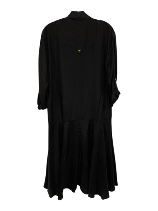 Veronica Beard Size 6 Black Silk Slip Incld Button Front Maxi Patch Pocket Dress Black / 6
