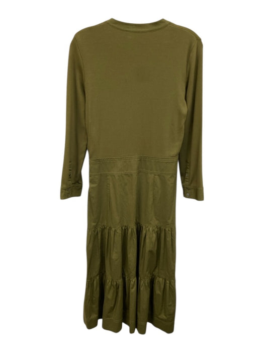 Veronica Beard Jeans Size S Army Green Cotton Blend Maxi Mixed Fabric Dress Army Green / S