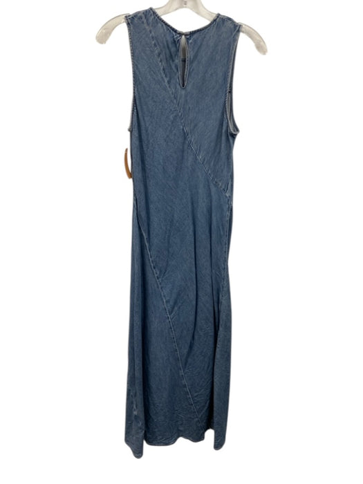 Rag & Bone Size 6 Blue Cotton Blend Keyhole Back Denim Sleeveless Maxi Dress Blue / 6