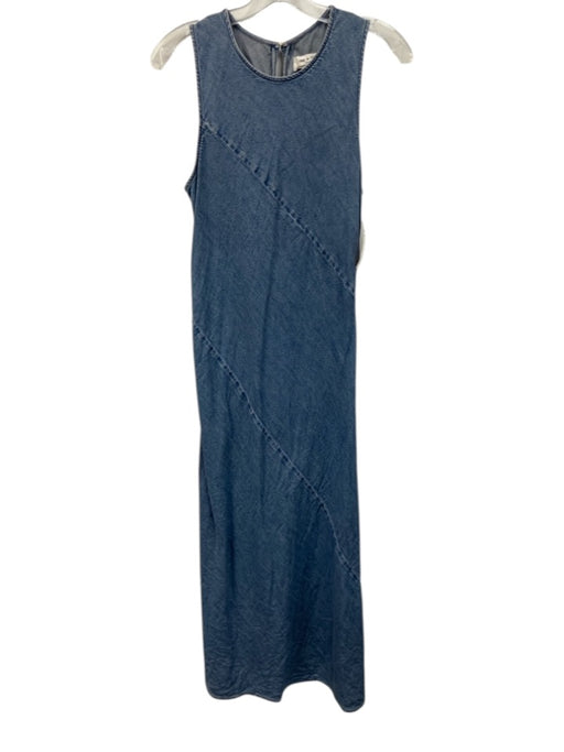Rag & Bone Size 6 Blue Cotton Blend Keyhole Back Denim Sleeveless Maxi Dress Blue / 6