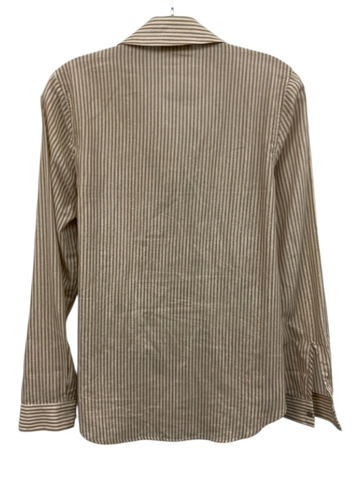 L'agence Size S Yellow, Green & Multi Cotton Blend Striped Gold Thread Top Yellow, Green & Multi / S