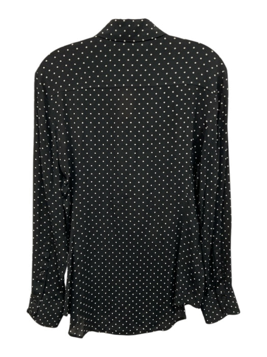 Rag & Bone Size S Black Viscose Polka Dots Button Front Long Sleeve Top Black / S