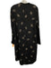 Vince Size S Black & Multi Polyester Floral Jacquard Long Sleeve Dress Black & Multi / S