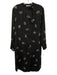 Vince Size S Black & Multi Polyester Floral Jacquard Long Sleeve Dress Black & Multi / S