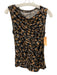 Ulla Johnson Size M Navy Multi Lyocell Sleeveless Ruched Top Navy Multi / M
