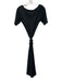 Vince Size M Dark Grey Cotton Tie Belt Boat Neck Short Sleeve Maxi Dress Dark Grey / M