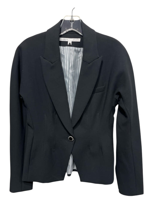 Veronica Beard Size 6 Black Polyester One Button Long Sleeve Blazer Jacket Black / 6