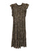 Ulla Johnson Size S Black Multi Cotton Blend Tie Neck Printed Sleeveless Dress Black Multi / S