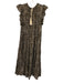 Ulla Johnson Size S Black Multi Cotton Blend Tie Neck Printed Sleeveless Dress Black Multi / S
