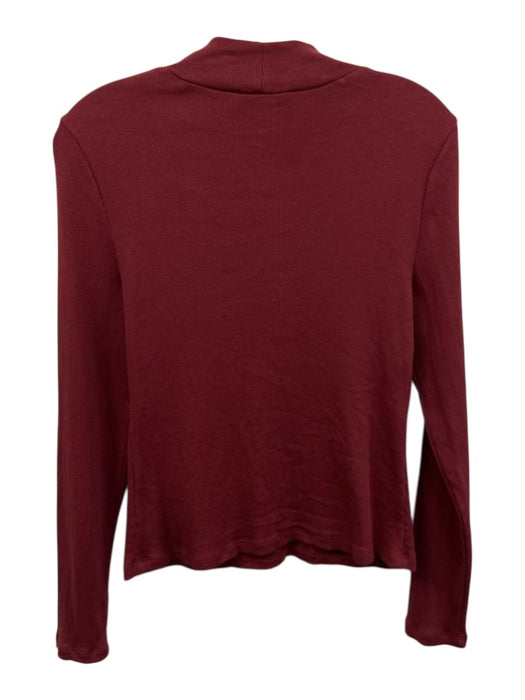 Veronica Beard Size M Burgandy Missing Fabric Tag Ribbed Long Sleeve Top Burgandy / M