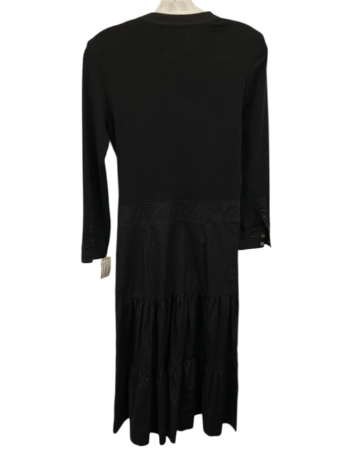 Veronica Beard Size S Black Cotton Blend V Neck Long Sleeve Maxi Dress Black / S