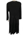 Veronica Beard Size S Black Cotton Blend V Neck Long Sleeve Maxi Dress Black / S