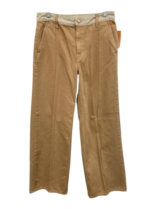 Ulla Johnson Size 28 Brown & Ivory Cotton Zip & Button Colorblock Pockets Jeans Brown & Ivory / 28