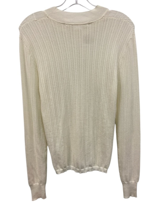 Veronica Beard Size M Cream Viscose Blend High Neck Long Sleeve Top Cream / M