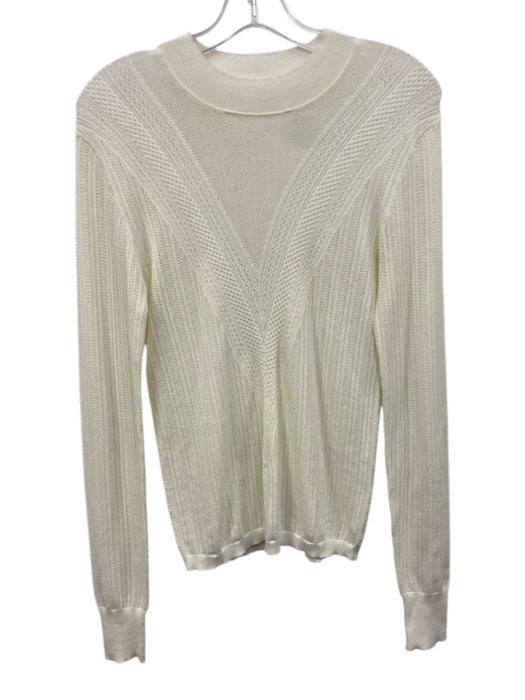 Veronica Beard Size M Cream Viscose Blend High Neck Long Sleeve Top Cream / M