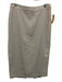 L'agence Size 8 White Linen Blend Gold Accents Zip Back Slit Back Skirt White / 8