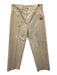 L'agence Size 28 Cream Cotton Blend Zip & Button Coated Wide Leg Pants Cream / 28