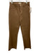 L'agence Size 28 Brown Cotton Blend Zip & Button Coated Wide Leg Pants Brown / 28