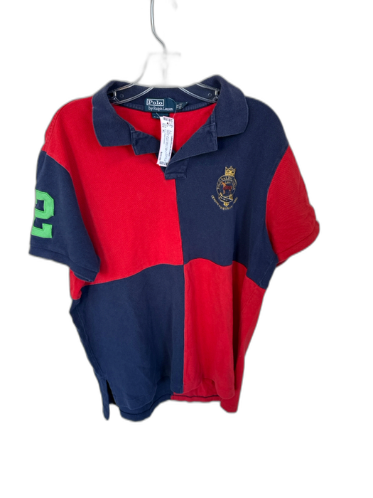 Polo Ralph Lauren Vintage Size XL Red & Navy Cotton Patch Rugby Men's Polo Red & Navy / XL