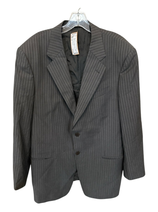 Armani Collezioni Gray Wool Pinstripe 2 Button Men's Blazer Gray / 42