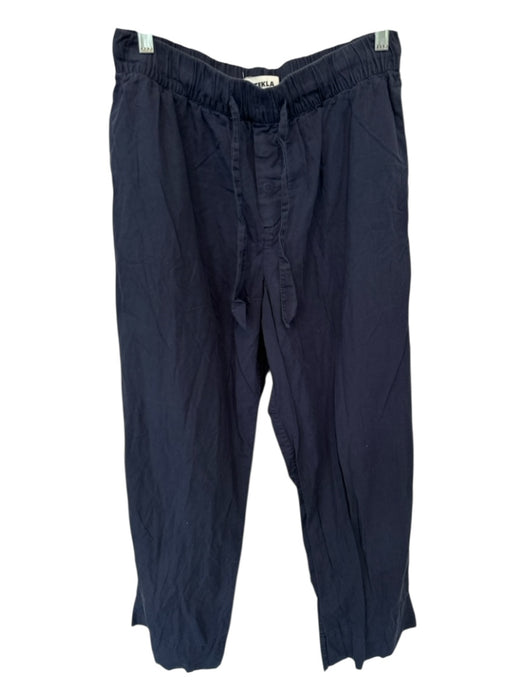 Tekla Size L Navy Organic Cotton Solid Front Pockets Lounge Men's Pants Navy / L