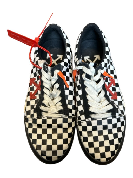 Off-Whiite Shoe Size 43 Black & White Canvas Checkered Lace Up Athletic Sneakers Black & White / 43