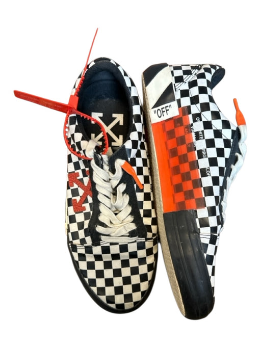 Off-Whiite Shoe Size 43 Black & White Canvas Checkered Lace Up Athletic Sneakers Black & White / 43