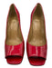 Stuart Weitzman Shoe Size 9.5 Red Patent Leather Solid Open Toe Round Toe Pumps Red / 9.5