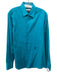 Versace Collection Size 16 Blue Cotton Solid Button Down Men's Long Sleeve Shirt Blue / 16