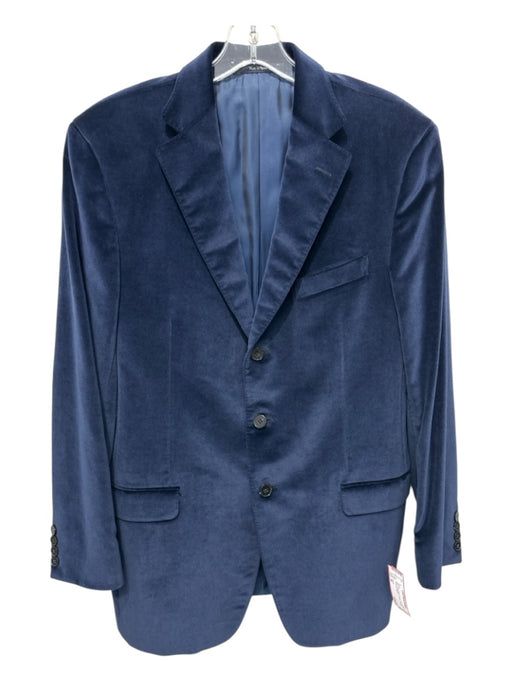 Zegna Blue Cotton Blend Velour 3 button Men's Blazer Blue / 50