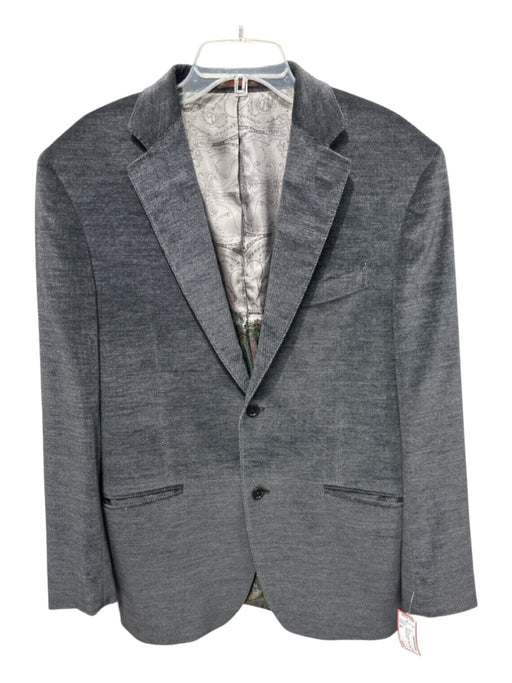 Etro Gray Cotton Blend Velour 2 Button Men's Blazer Gray / 50