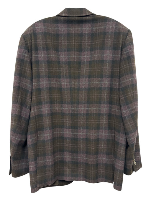 Belvest Purple & Brown Wool Blend Plaid Men's Blazer Purple & Brown / 50