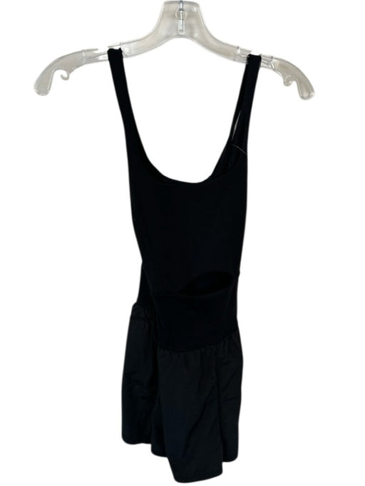 FP Movement Size S Black Nylon Key Hole Shorts Zipper Athletic Romper Black / S