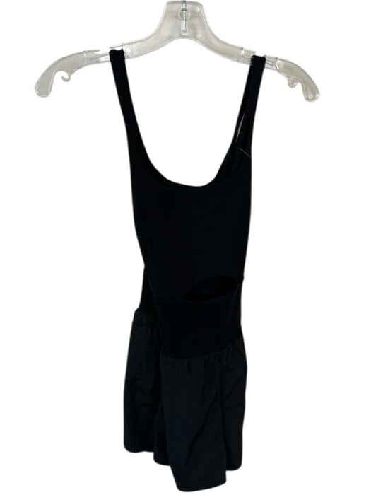FP Movement Size S Black Nylon Key Hole Shorts Zipper Athletic Romper Black / S