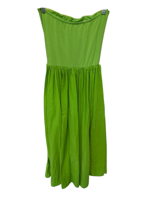 Free People Size S Green Cotton Strapless Pleat Maxi Dress Green / S