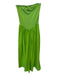 Free People Size S Green Cotton Strapless Pleat Maxi Dress Green / S
