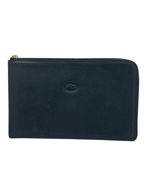 Longchamp Dark Green Leather Zip Close Logo Card holder Pouch Bag Dark Green