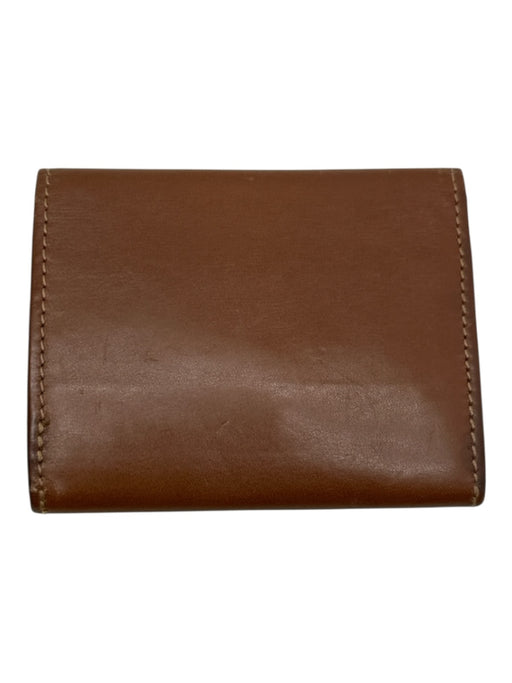 Ghurka Brown Leather Snap Closure Logo Flap coin purse Wallets Brown