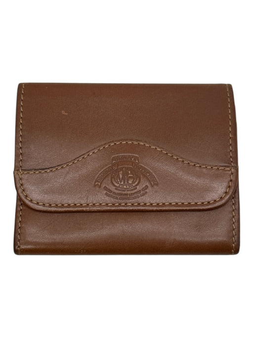 Ghurka Brown Leather Snap Closure Logo Flap coin purse Wallets Brown