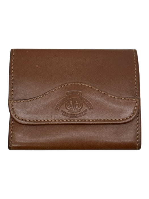 Ghurka Brown Leather Snap Closure Logo Flap coin purse Wallets Brown