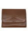 Ghurka Brown Leather Snap Closure Logo Flap coin purse Wallets Brown