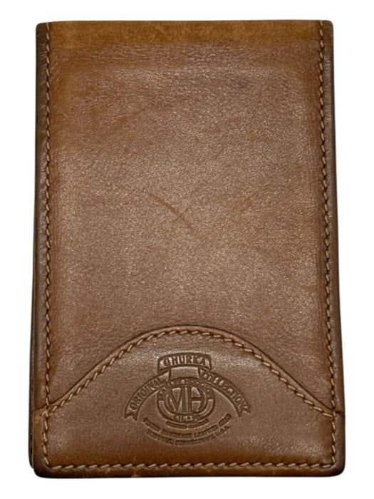 Ghurka Brown Leather Flap Logo Card holder Wallets Brown