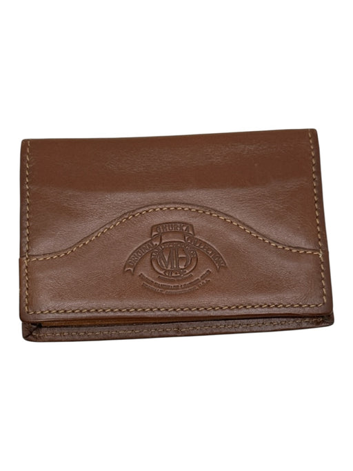Ghurka Brown Leather Flap Logo Card holder Wallets Brown