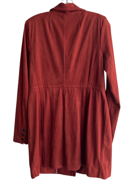 Cabi Size Medium Burnt Orange Polyester Blend Faux Suede Collared Coat Burnt Orange / Medium