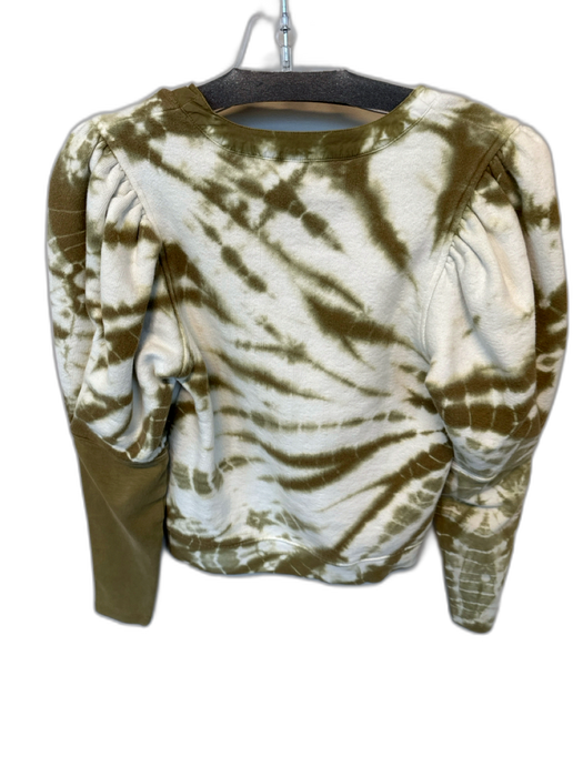 Ulla Johnson Size S Green & White Cotton Tie Dye Long Sleeve Sweater Green & White / S