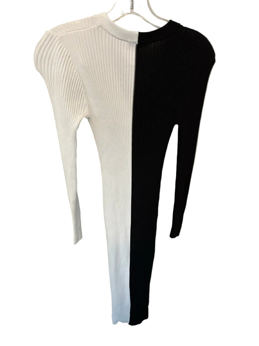 Staud Size XS Black & White Viscose Blend Long Sleeve Maxi Button Down Dress