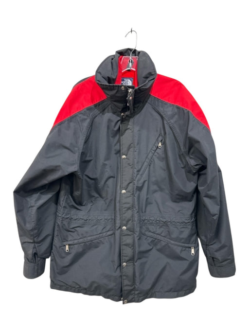 The North Face Size XL Black & Red Nylon Solid Hoodie Men's Jacket Black & Red / XL