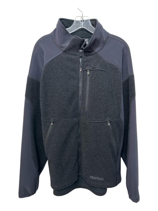 Marmot Size XL Black & Gray Wool Zipper Men's Jacket Black & Gray / XL